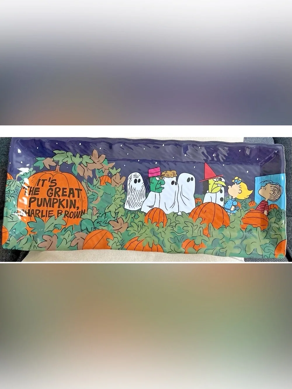 Charlie Brown Great Pumpkin Halloween Serving Tray.